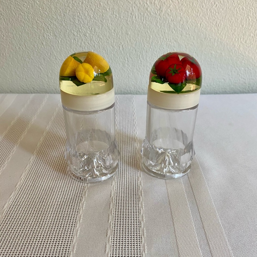 Vintage Acrylic Condiment Set Lucite - Picture 7 of 16